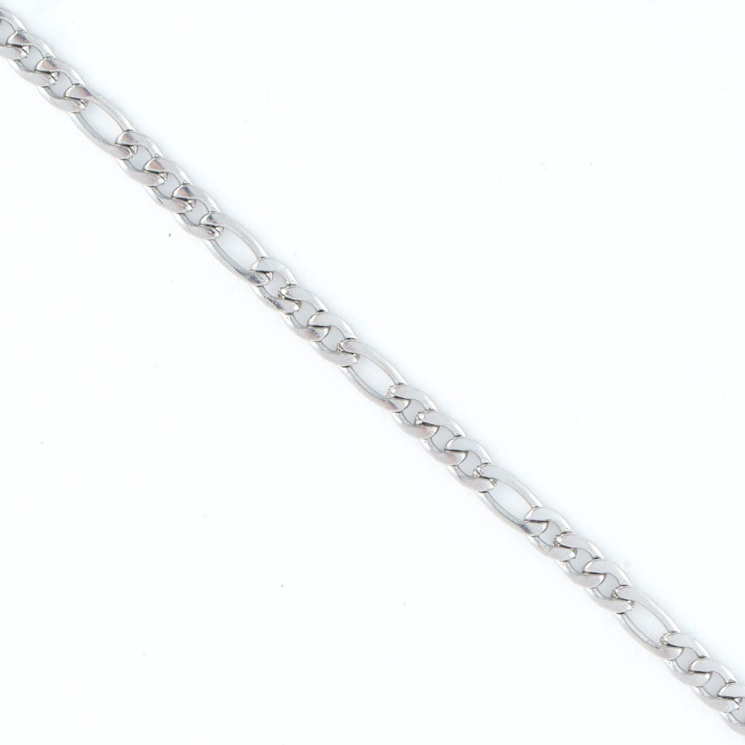 Narelle - Figaro Chain Necklace Silver L: 3" - Stainless Steel