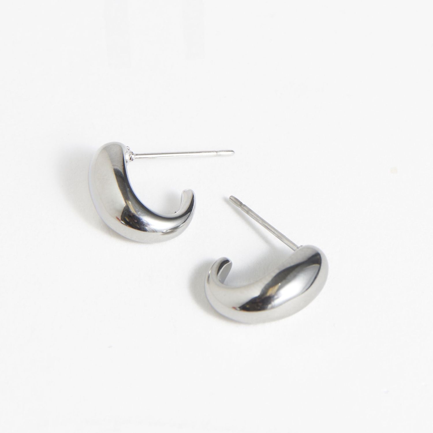 Narelle - Half Loop Hoop Earrings - Stainless Steel