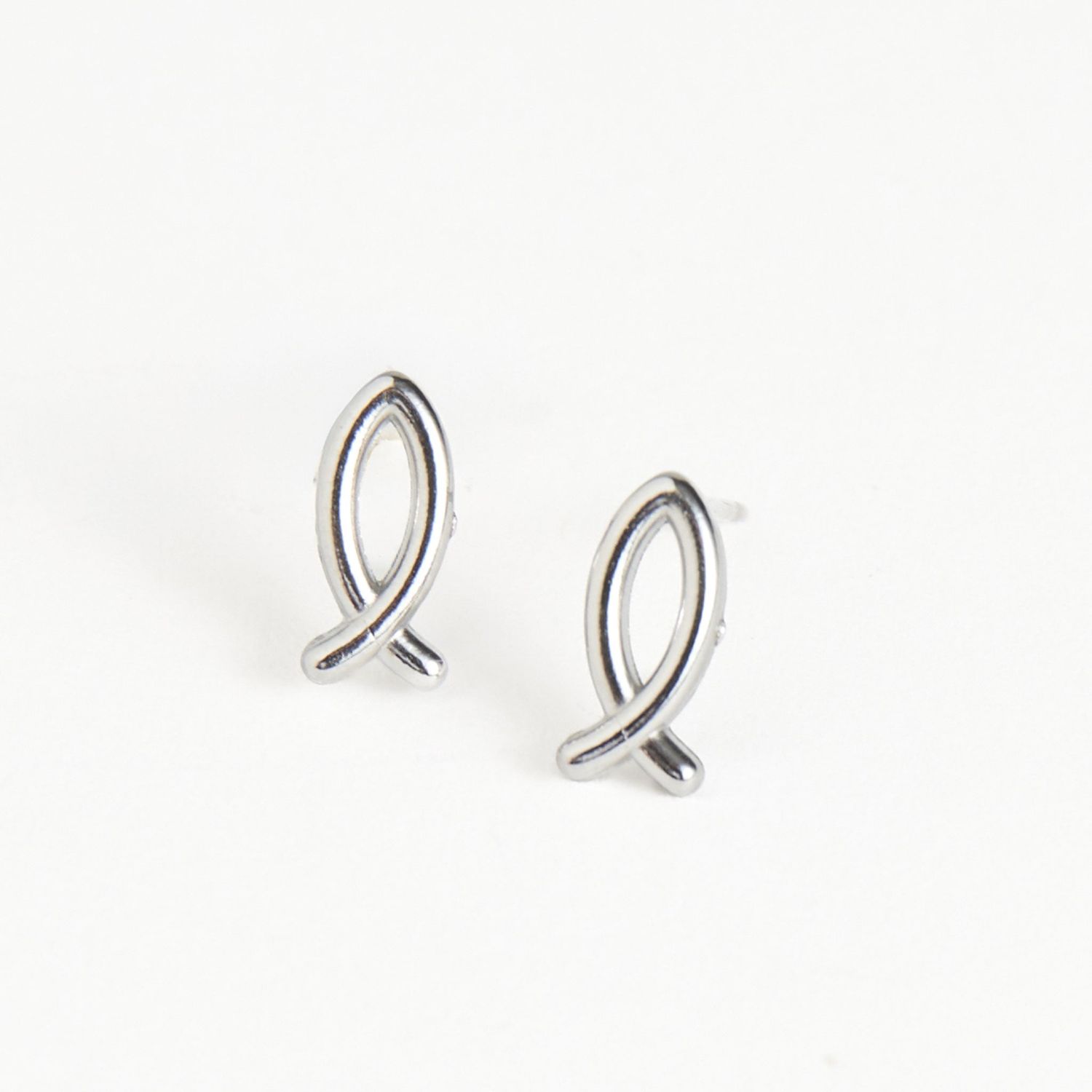 Narelle - Ichthys Stud Earrings - Stainless Steel