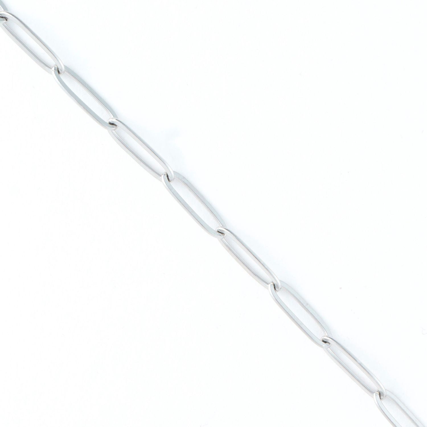 Narelle - Paperclip Chain Necklace Silver L: 18" - Stainless Steel