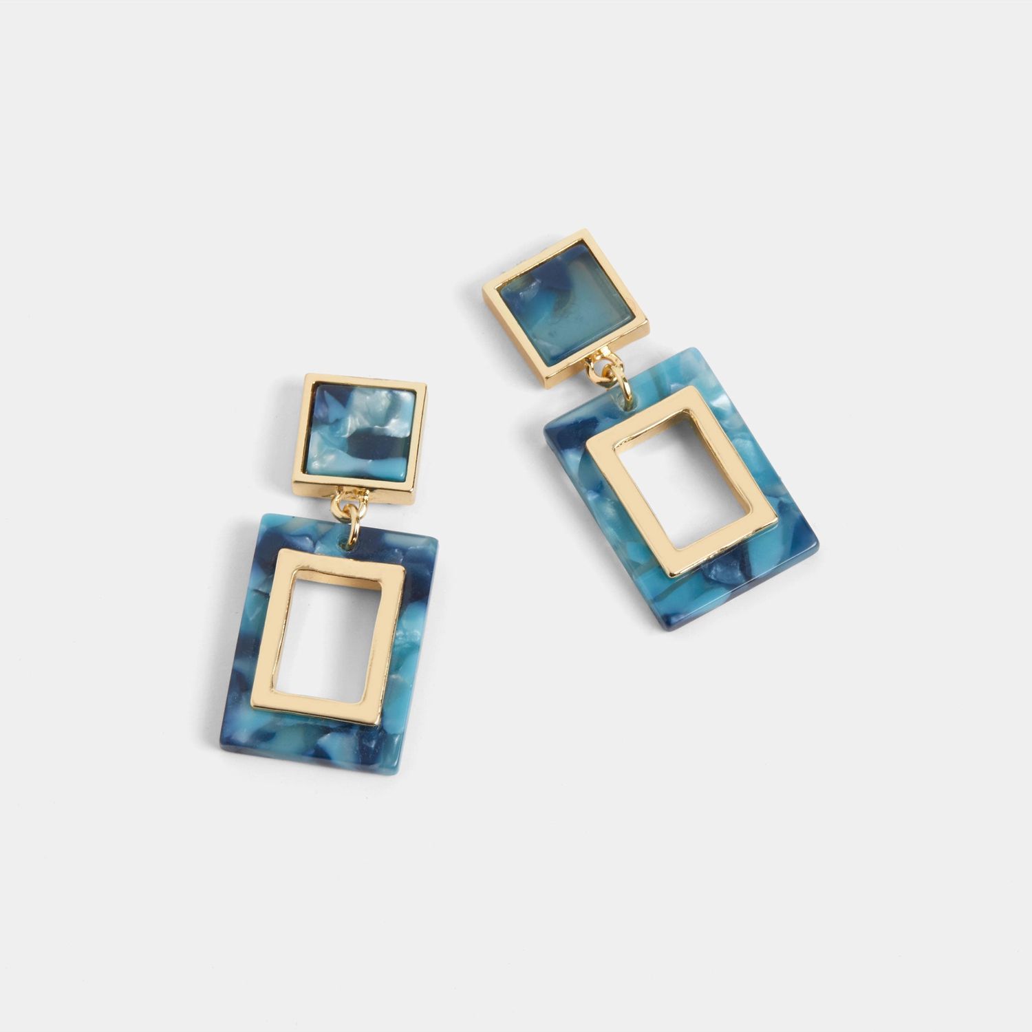 Nisha Earrings - Gold - Blue