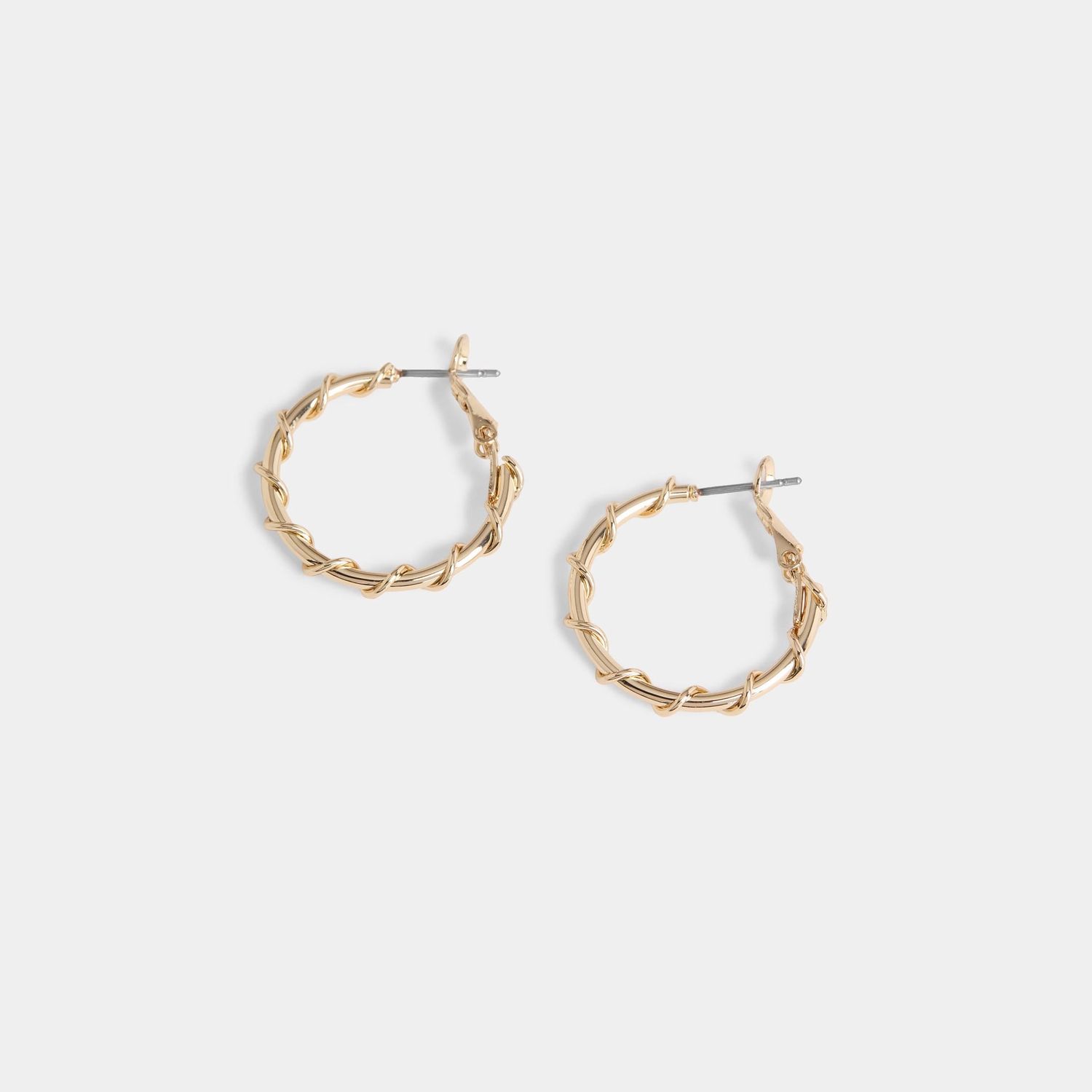 Whispers - Barbed Wire Hoop Earrings - Gold