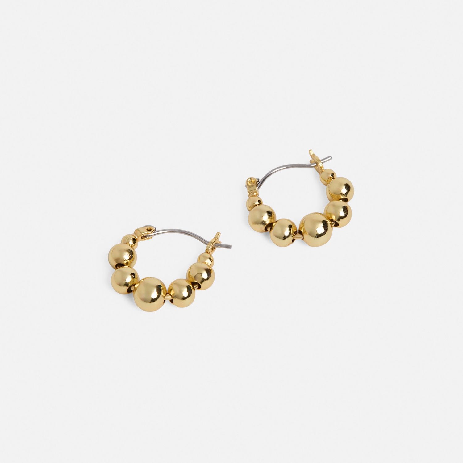 Whispers - Bead Bubble Hoops - Gold