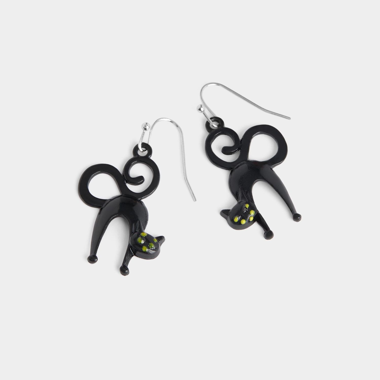 Whispers - Beware Of Cat Earrings - Black