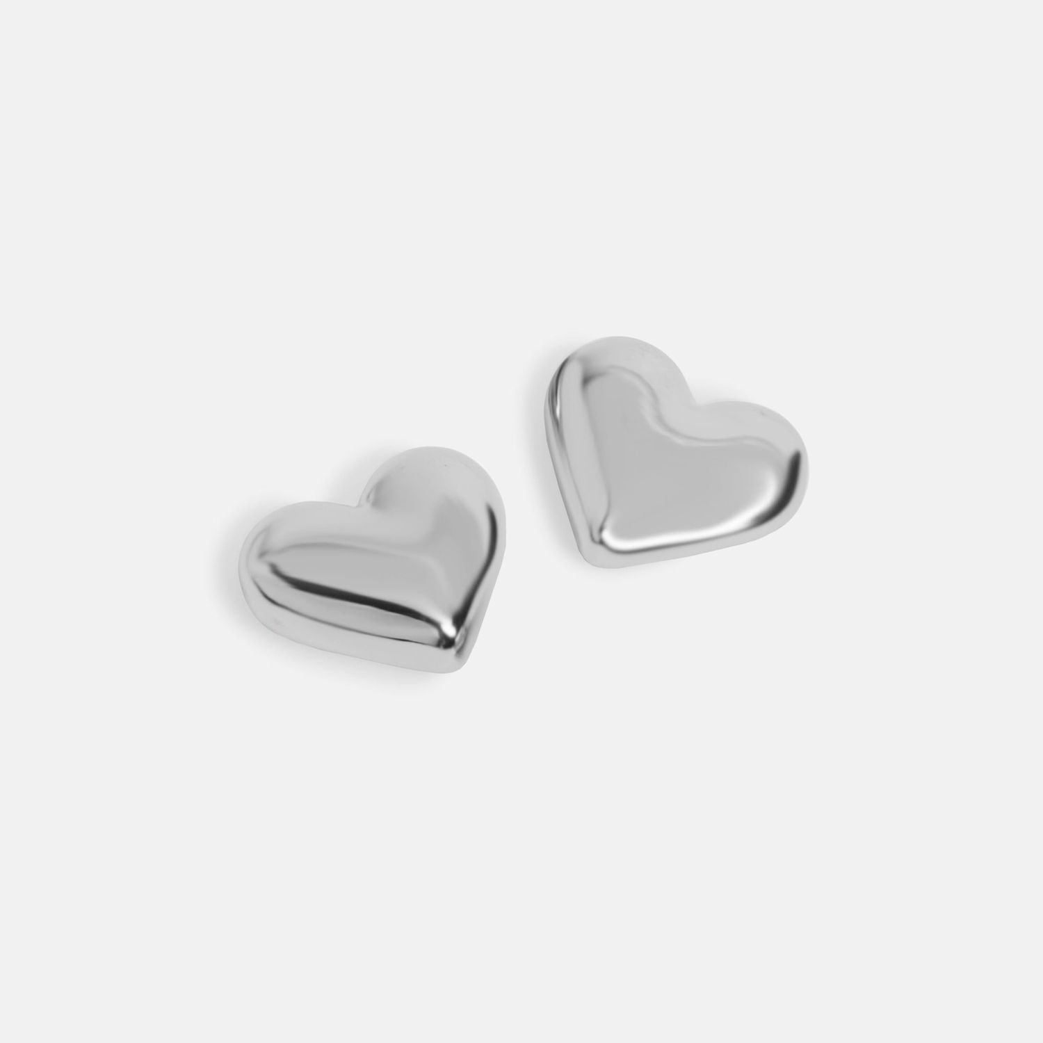 Whispers - Bubble Heart Studs - Silver