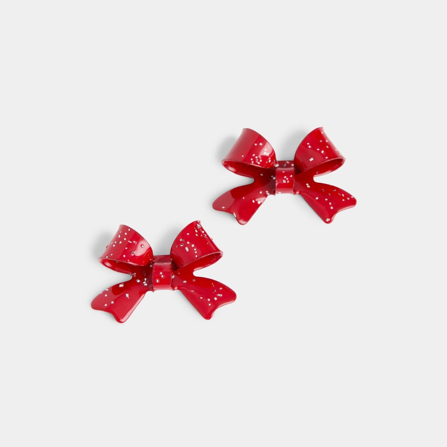 Whispers - Christmas Bow Studs - Red