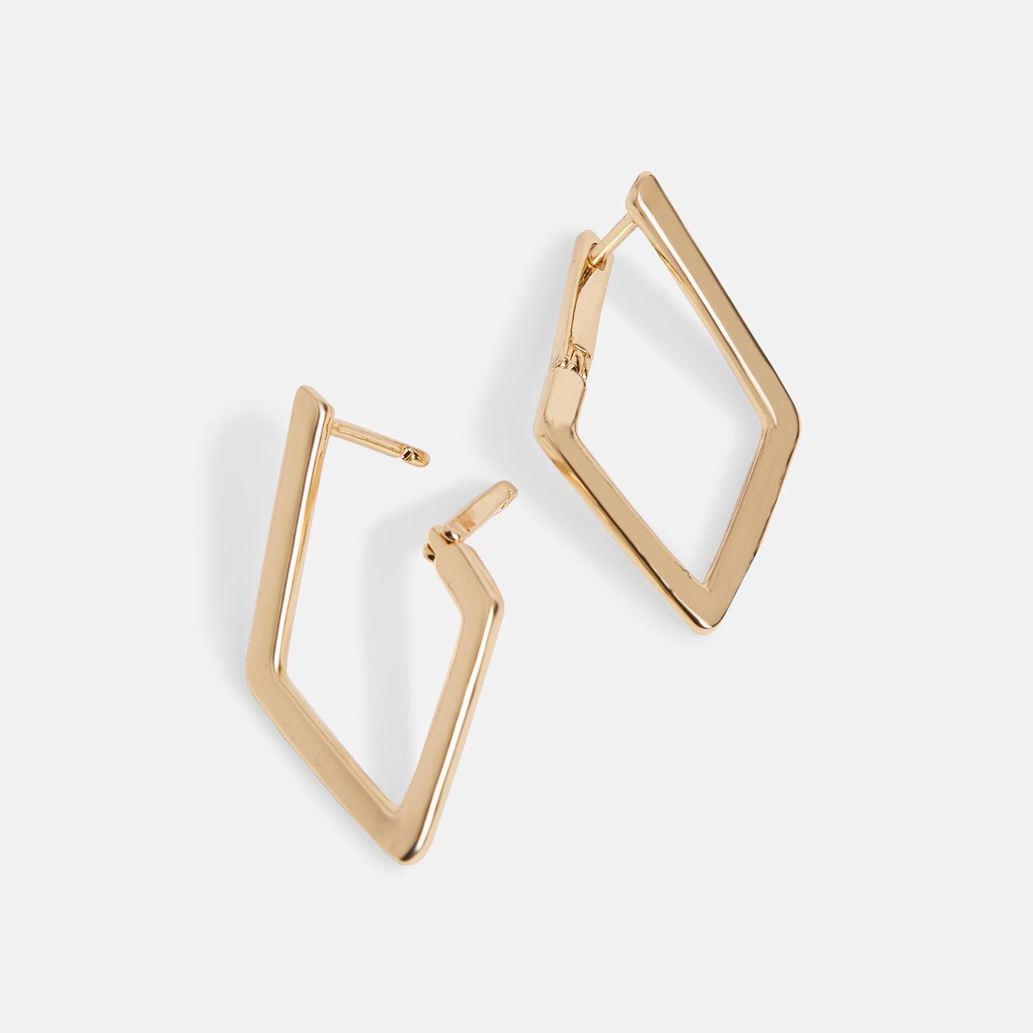 Whispers - Diamond Shape Dangle Earrings - Gold
