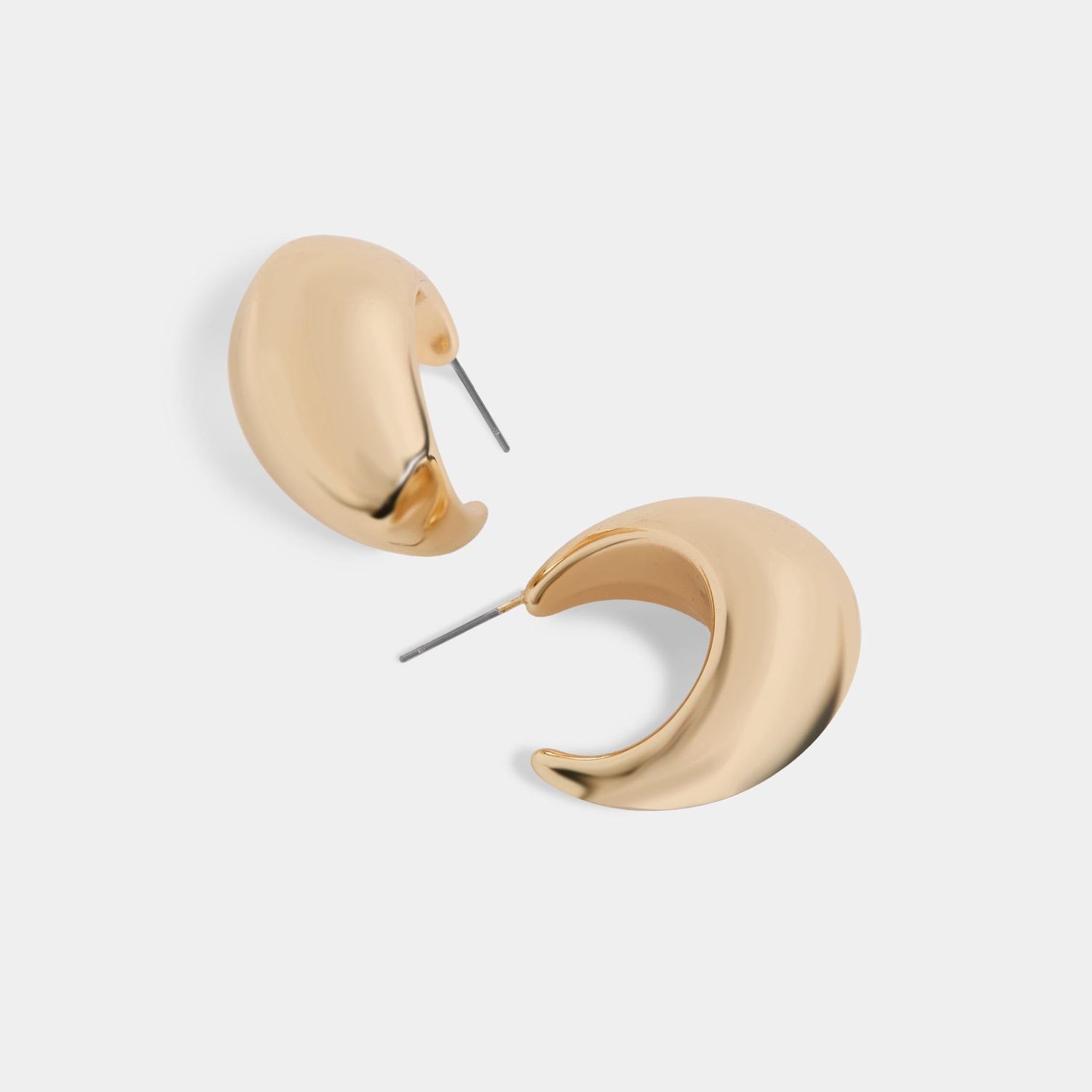 Whispers - Thick Hoop Earrings - Gold