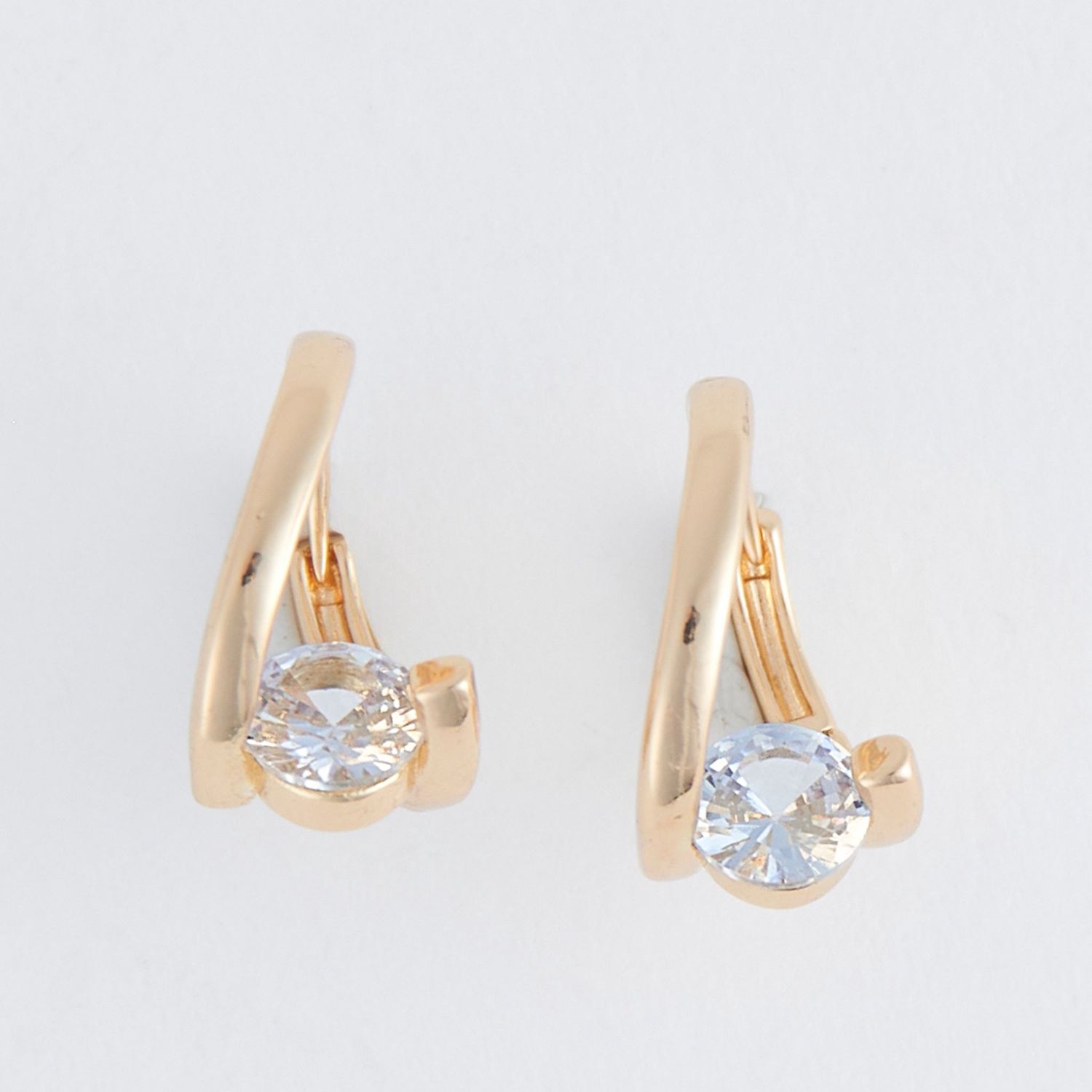 Dazzlers - Twisted Cz Dazzler Hoop Earrings - Gold