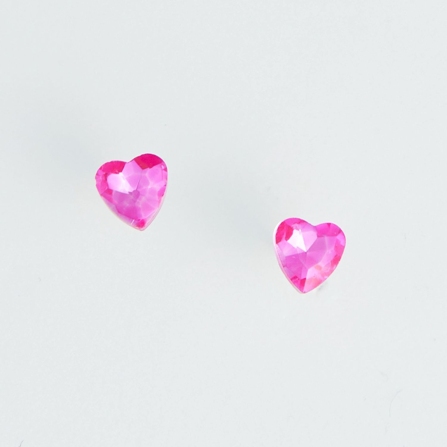Ear Sense - Crystal Heart Earrings - Pink
