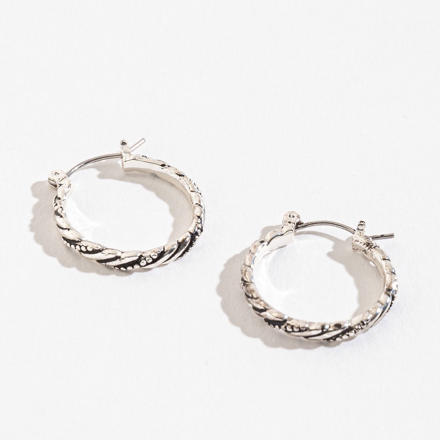 Ear Sense - Large Twist Earrings - Silver