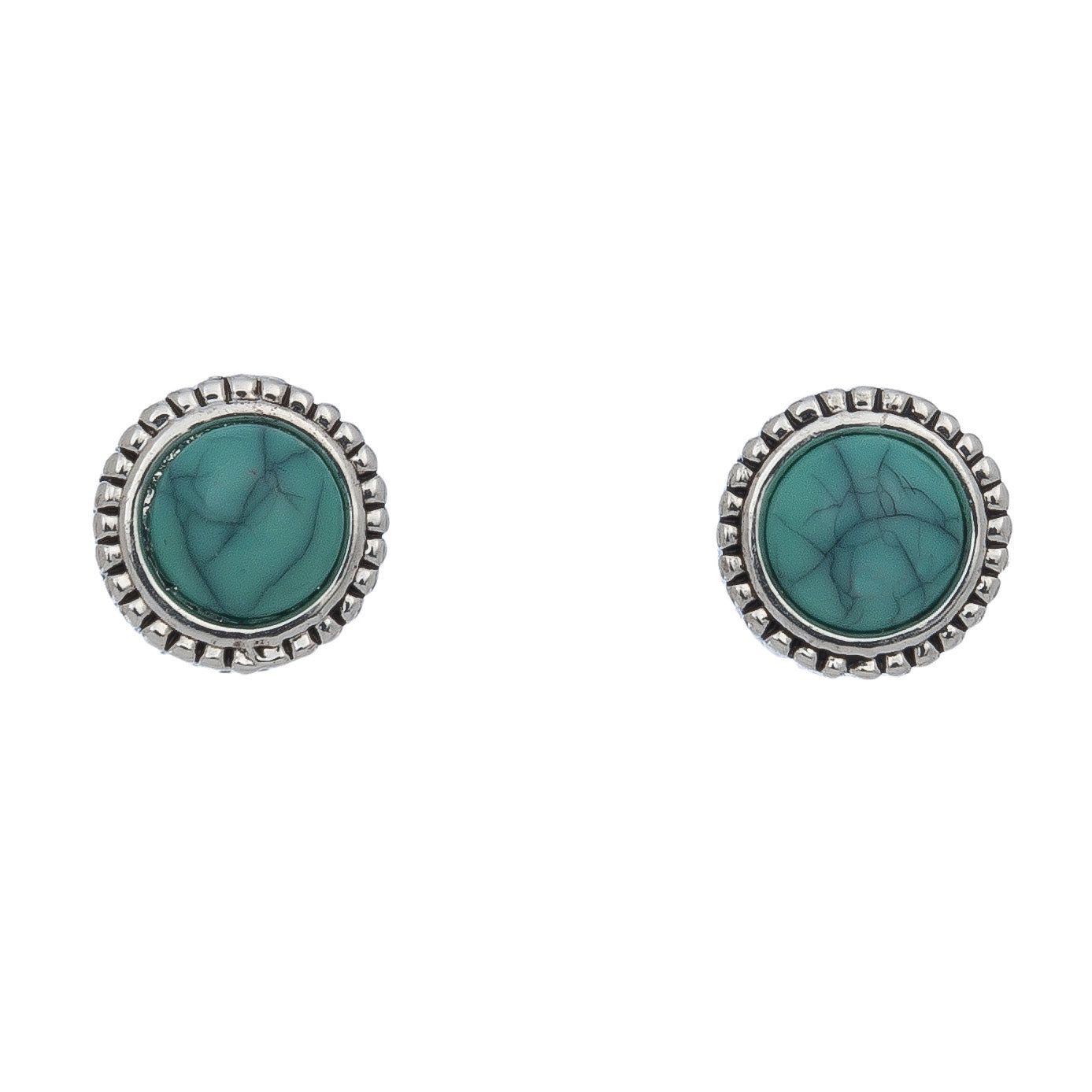 Ear Sense - Turquoise Stone Earrings - Silver