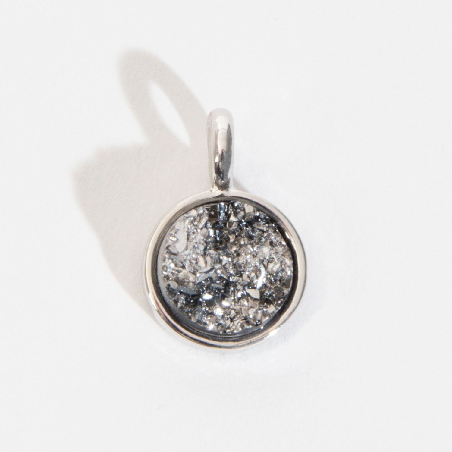Layer Me - Black Druz Stone Pendant - Silver
