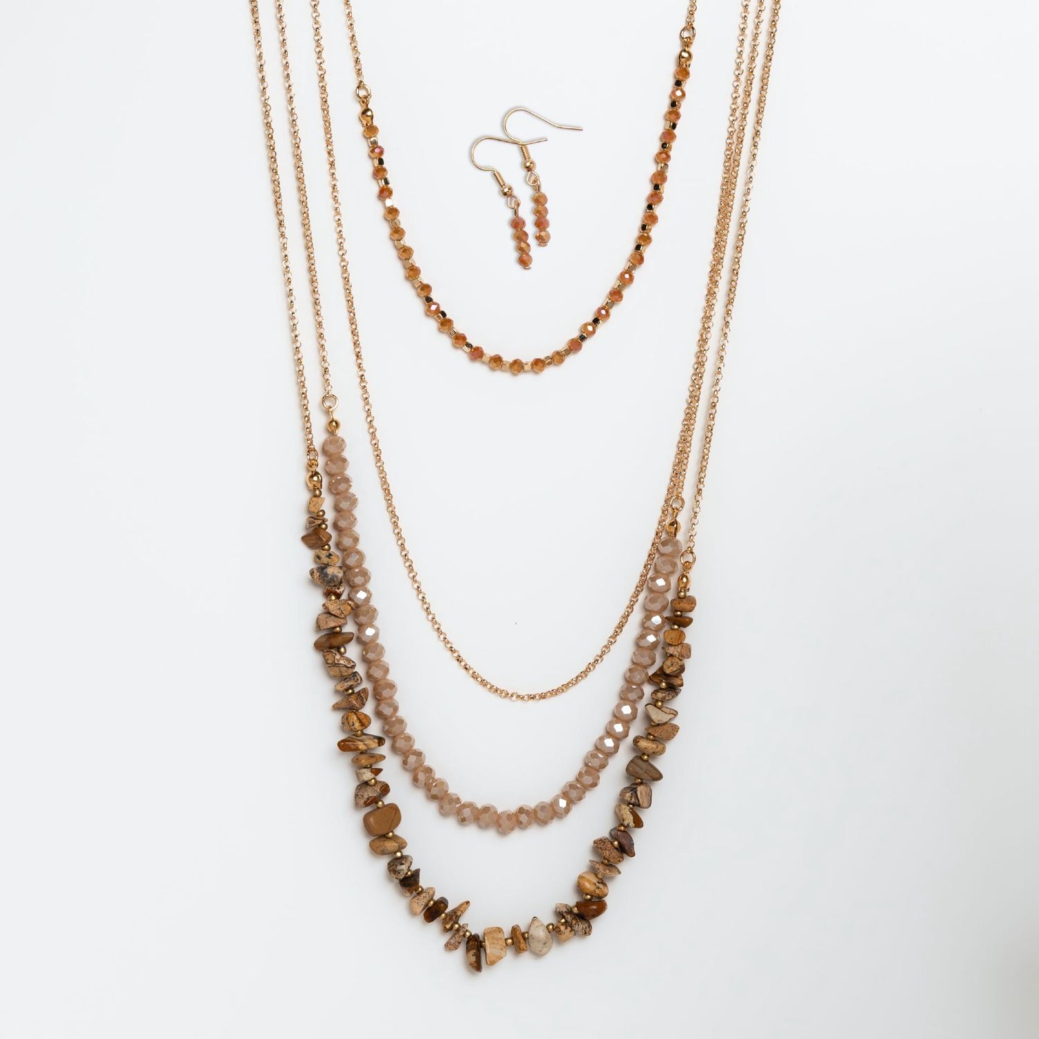 Livi Layered Necklace &amp; Earring Set - Colorado - 36"
