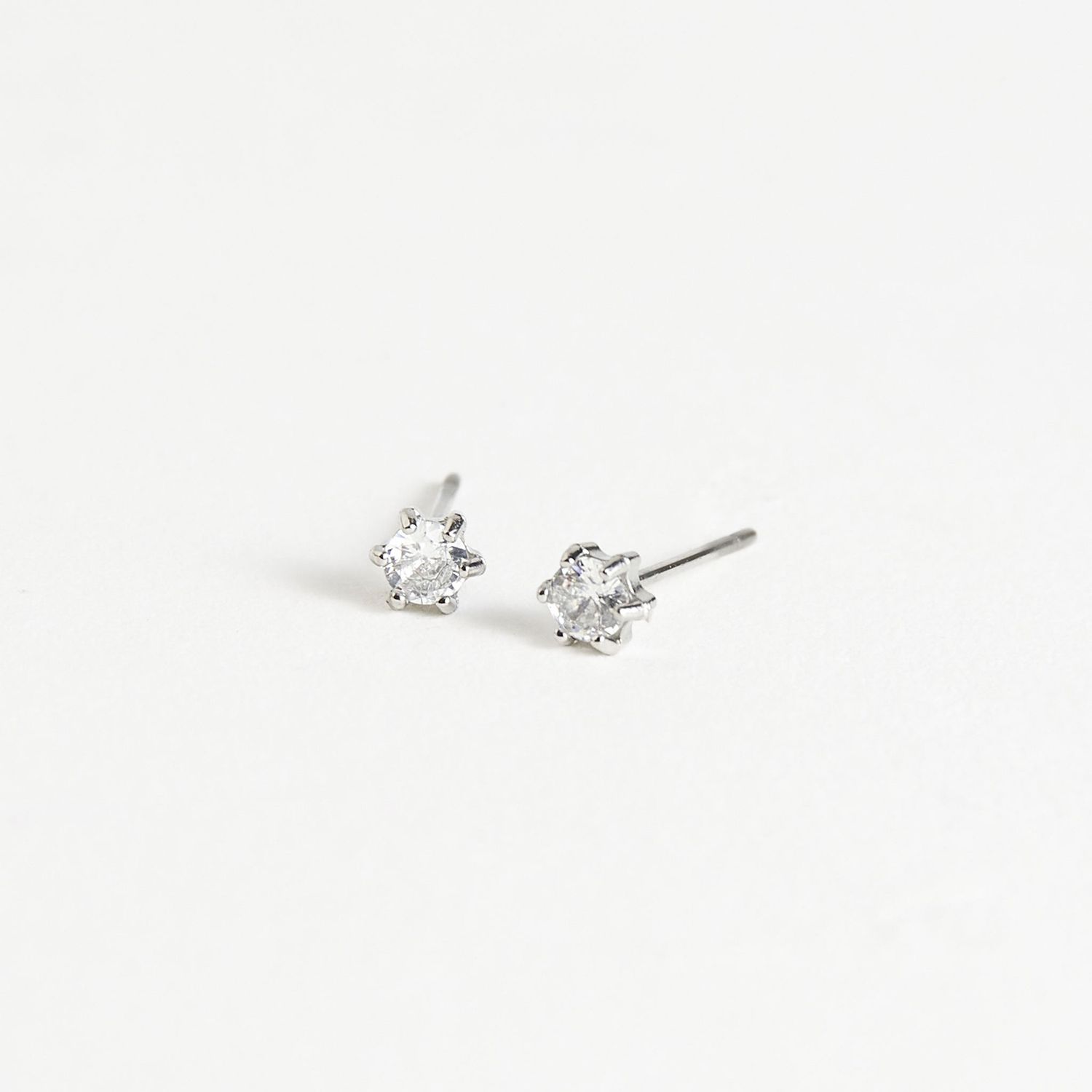 Narelle - 3Mm Round Cz Studs - Stainless Steel