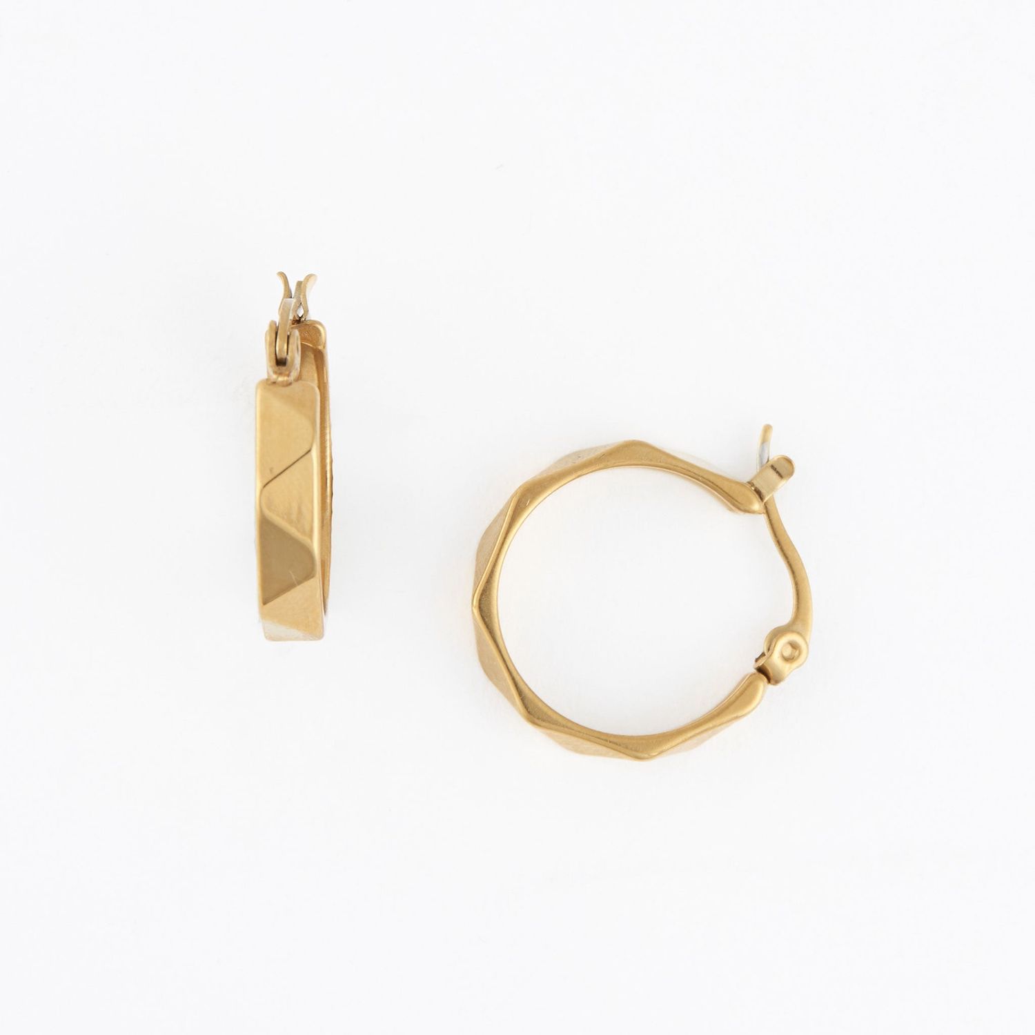 Narelle - Abstract Hoop Earrings - 18K Gold Plating