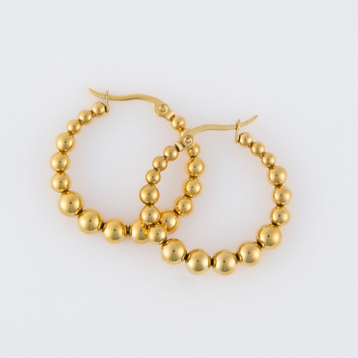 Narelle - Bubble Hoop Pin Catch Earring Gold - 18K Gold Plating