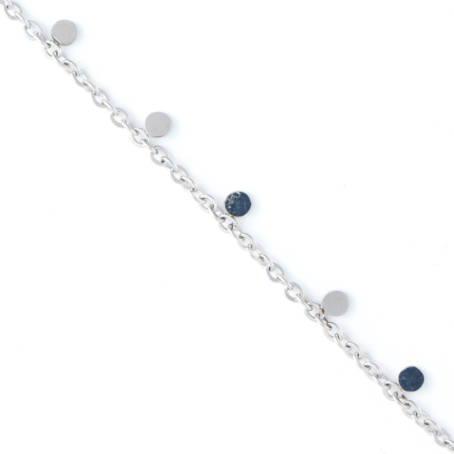 Narelle - Disc Chain Necklace Silver L: 16" - Stainless Steel