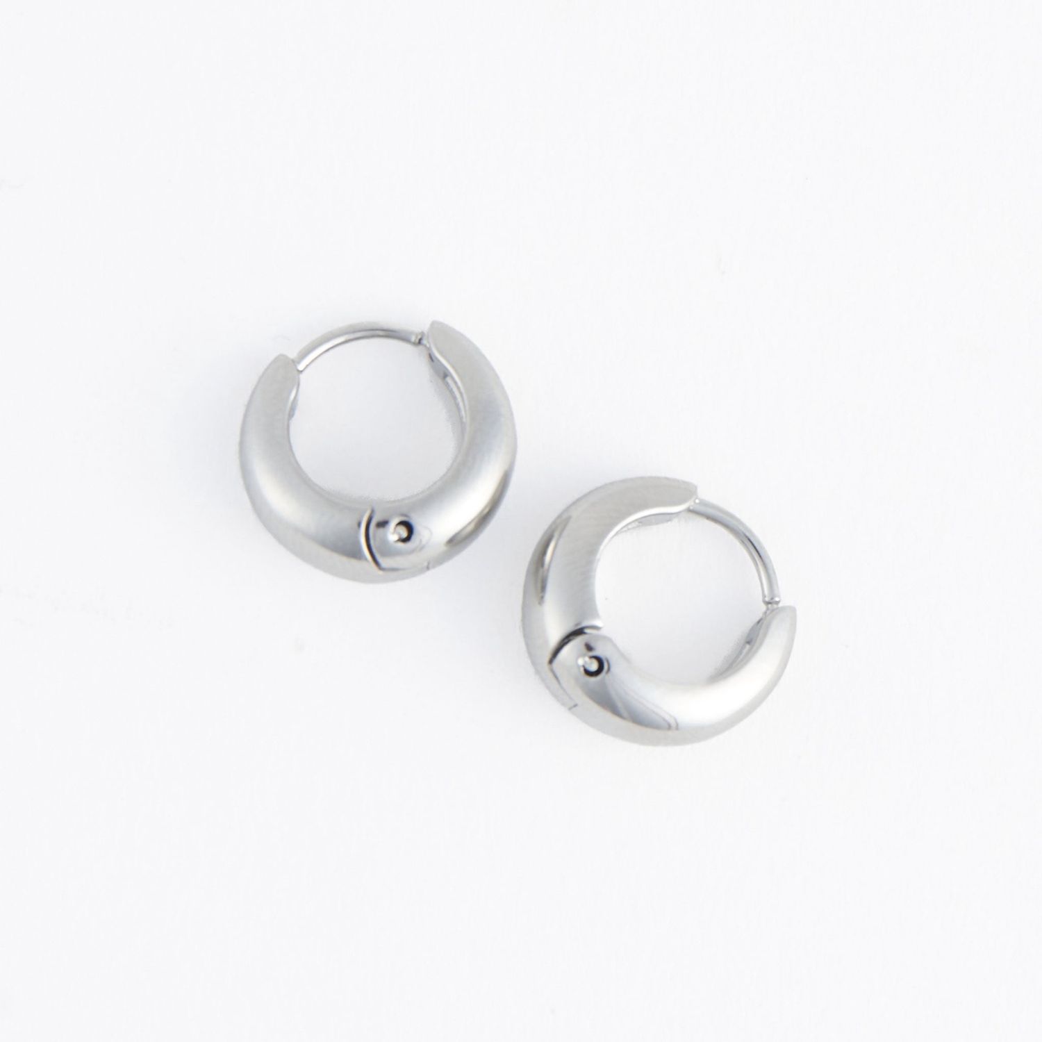Narelle - Graduated Huggie Hoop Earrings - Stainless Steel