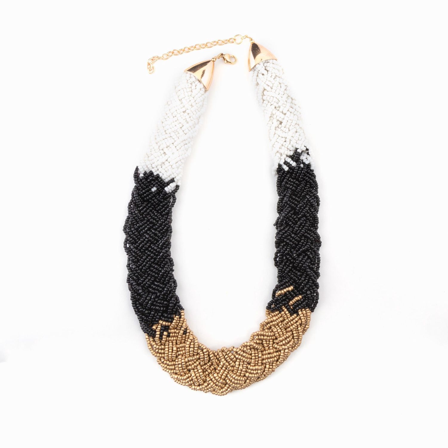 Zaylee Braided Bead Collar Necklace - Skyline