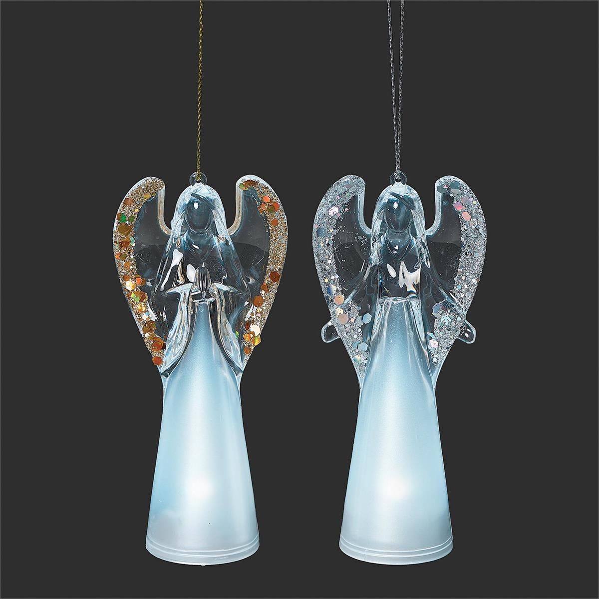 Lit Angel Ornament - 4" - 2 Styles - Sold Individually