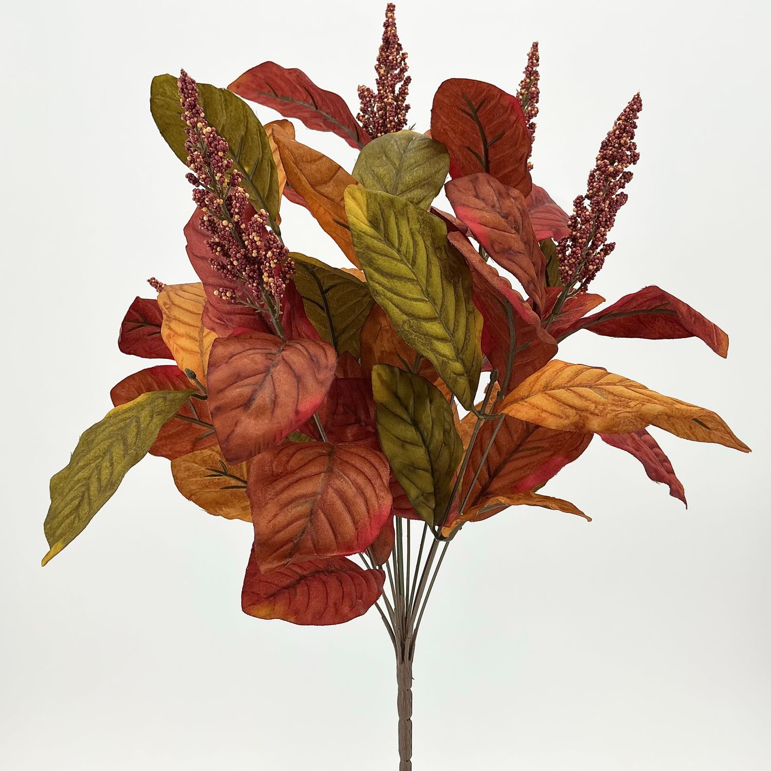 Magnolia Leaf And Astilbe Bush 21" - Brown