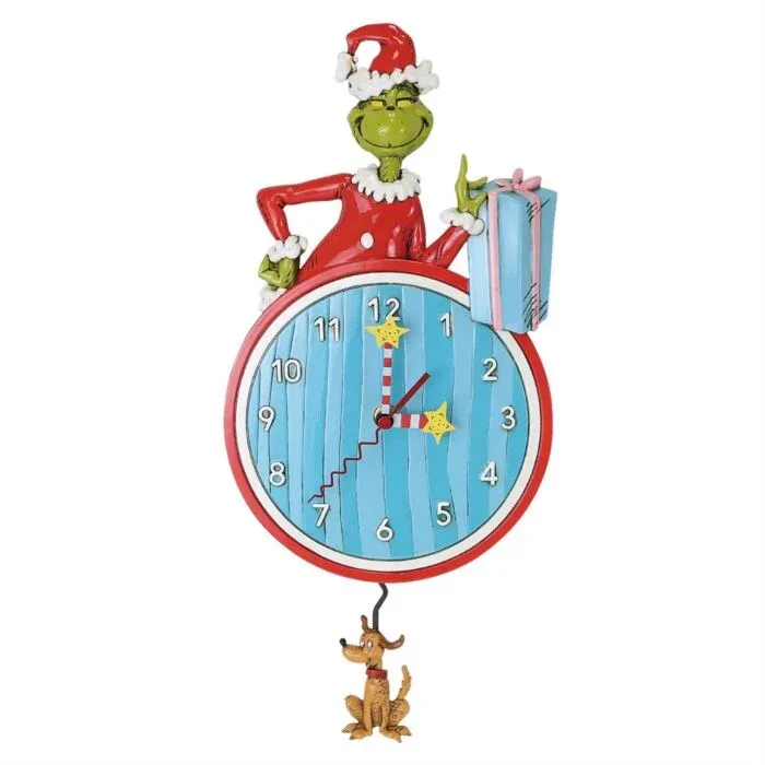 Grinch Wall Clock 12" X 3" X 7"