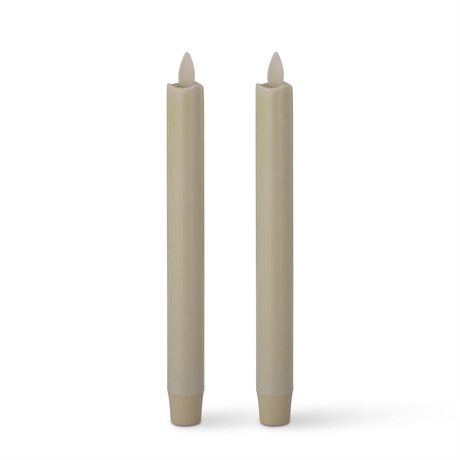 Luminara Ivory Wax Indoor Taper Candle 9.5" - Set Of 2