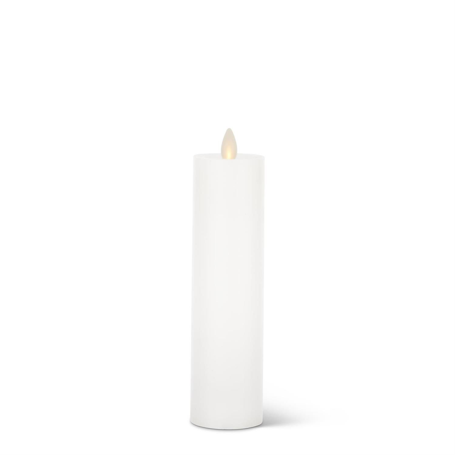 Luminara White Wax Slim Indoor Pillar Candle - 2" X 8"