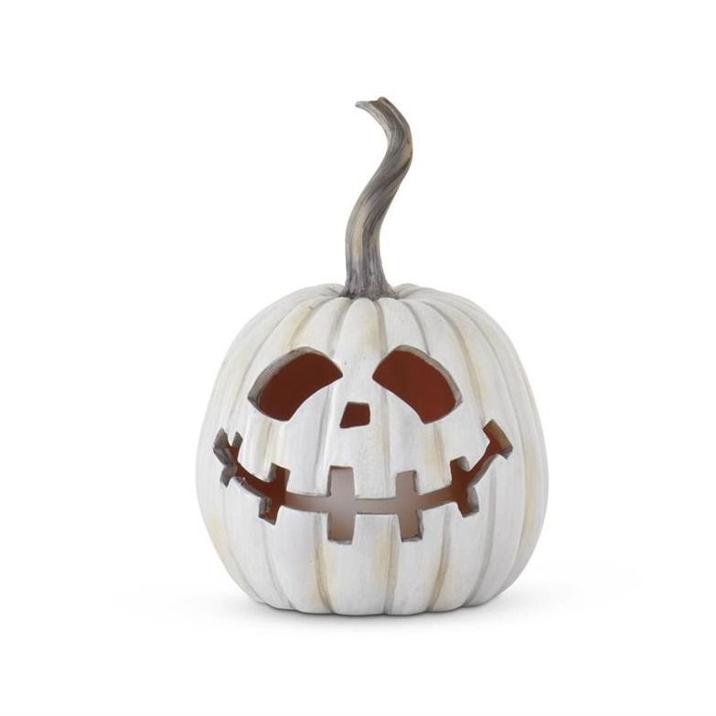 Flicker Flame Jack O Lantern 8" - Gray
