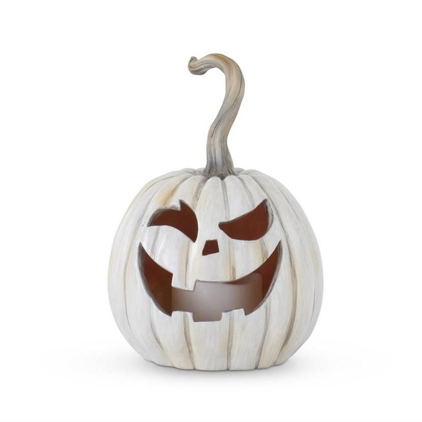 Flicker Flame Jack O Lantern 9" - Gray