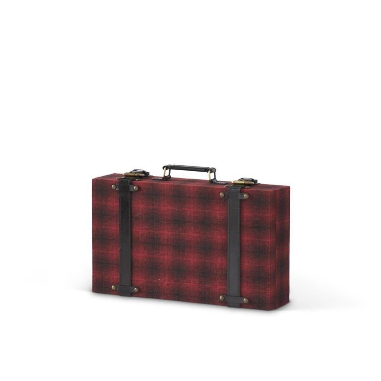 Red And Black Fabric Suitcase, Size: Small