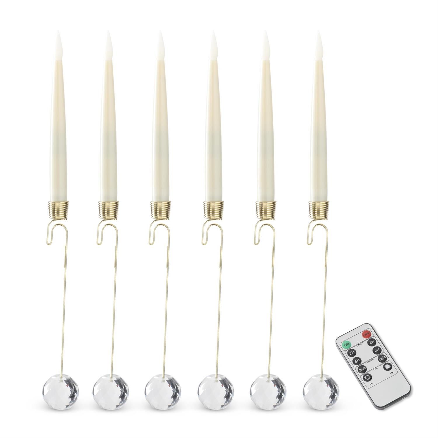 Pendant Hanging Led Candles 6" - Set Of 6
