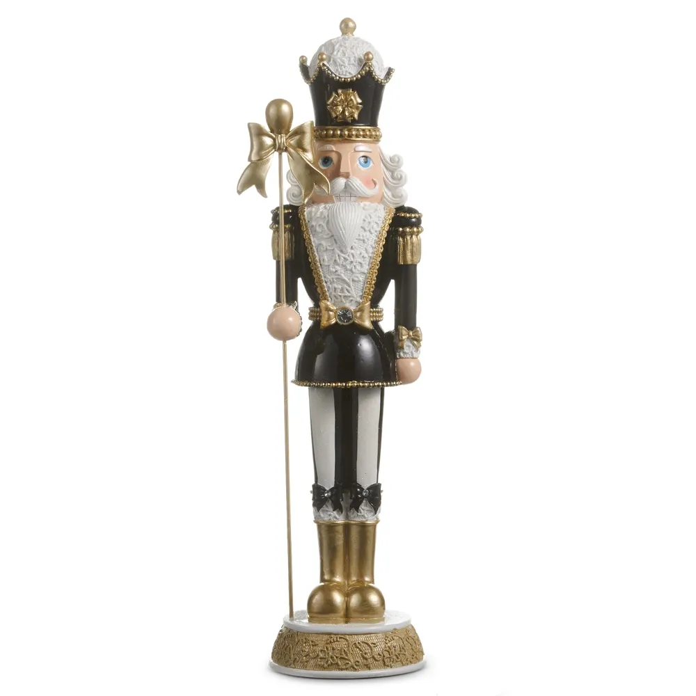 Black Bow Resin Nutcracker 18"