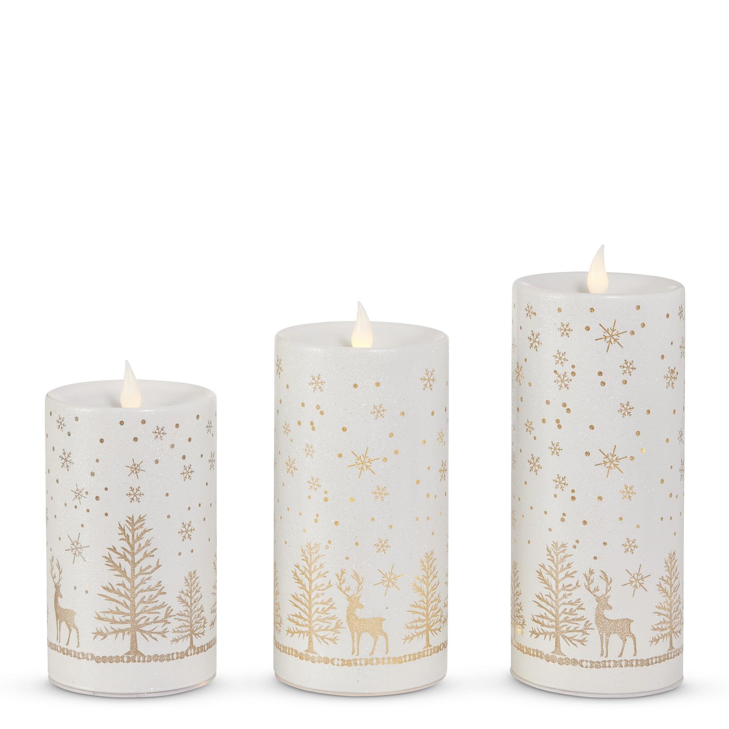 Lit Glass Winter Scene Candle