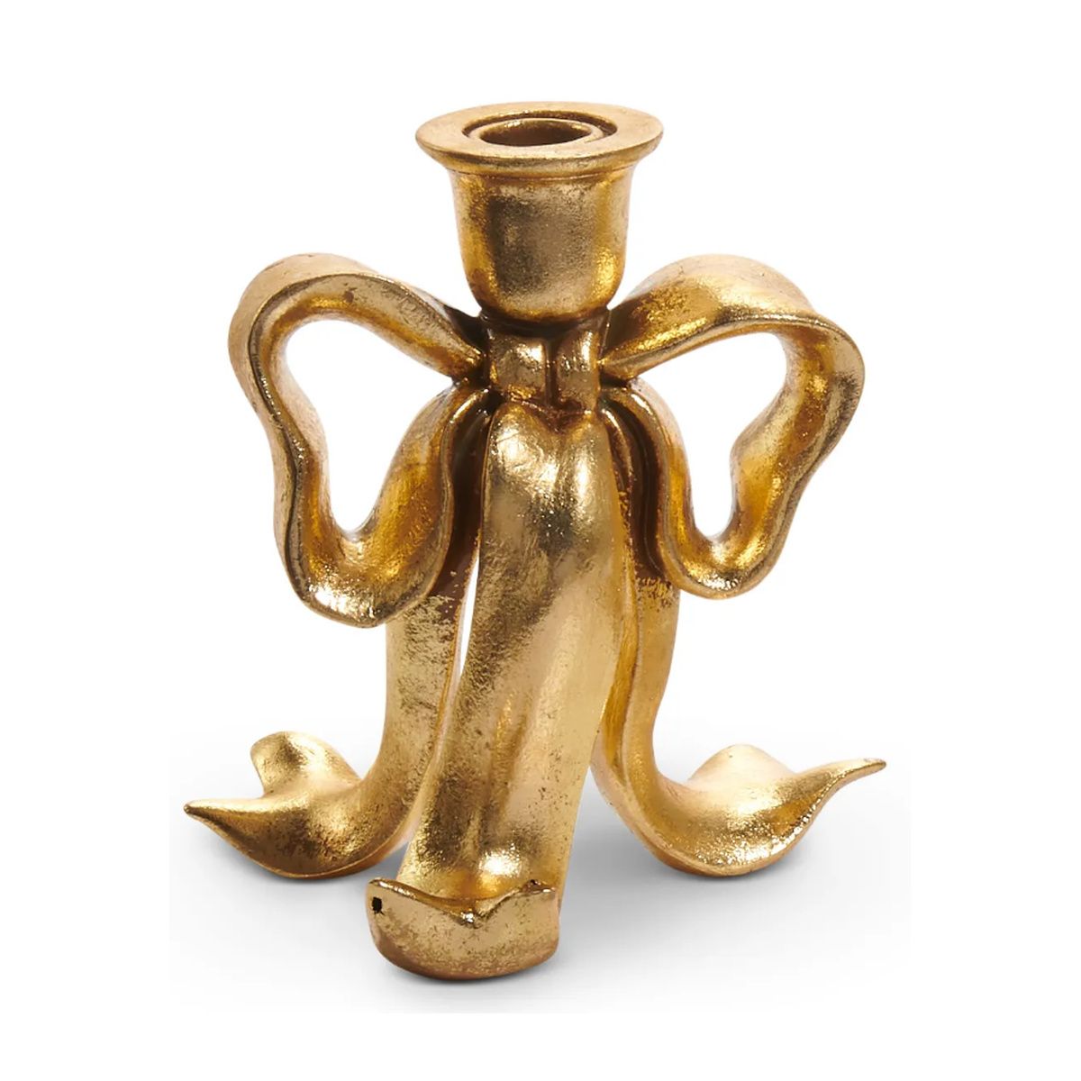 Gold Bow Candlestick, Size: Small