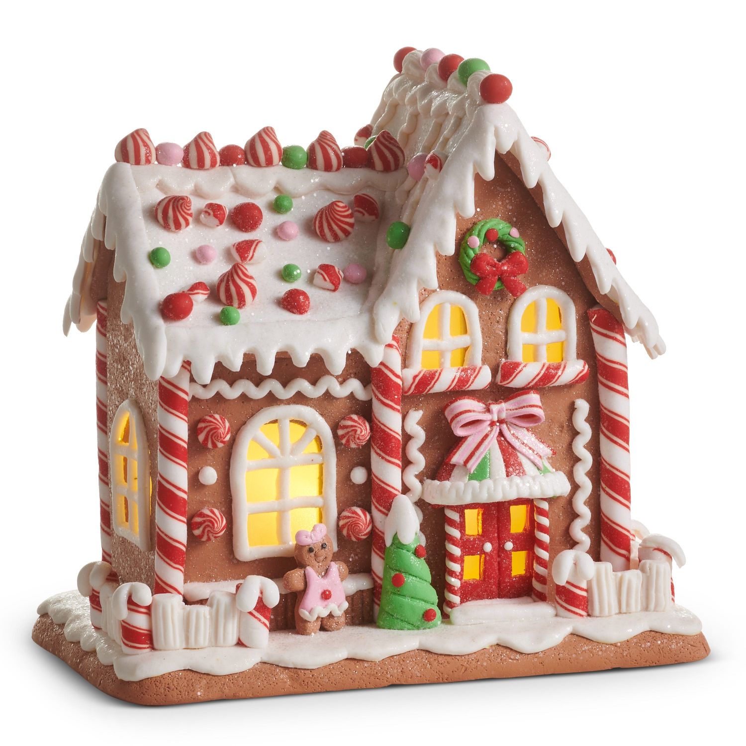 Lighted Peppermint House 10"