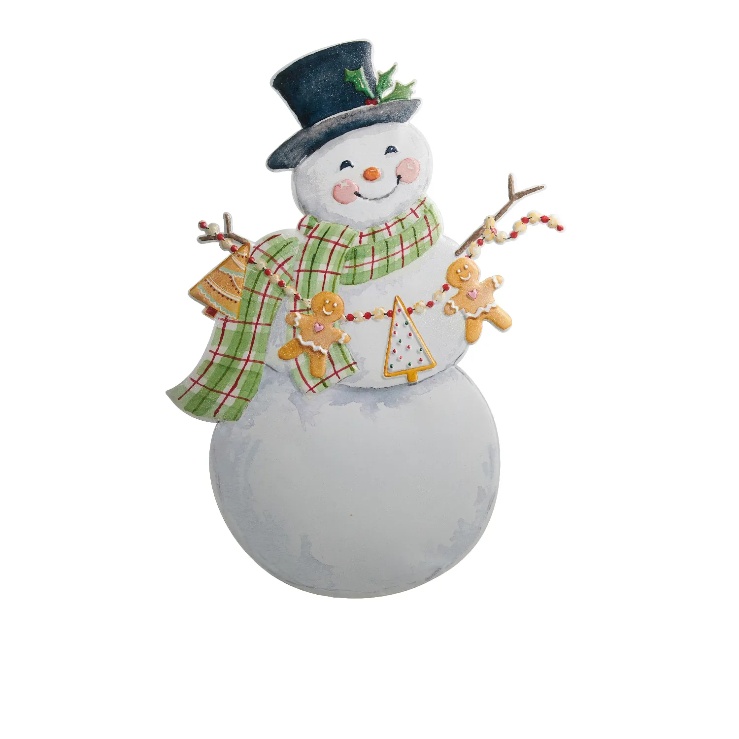 Gingerbread Baking Snowman Yard Stake 44"
