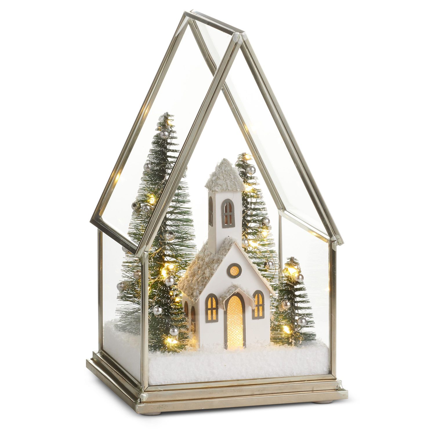 Lighted Church Terrarium 8.5"