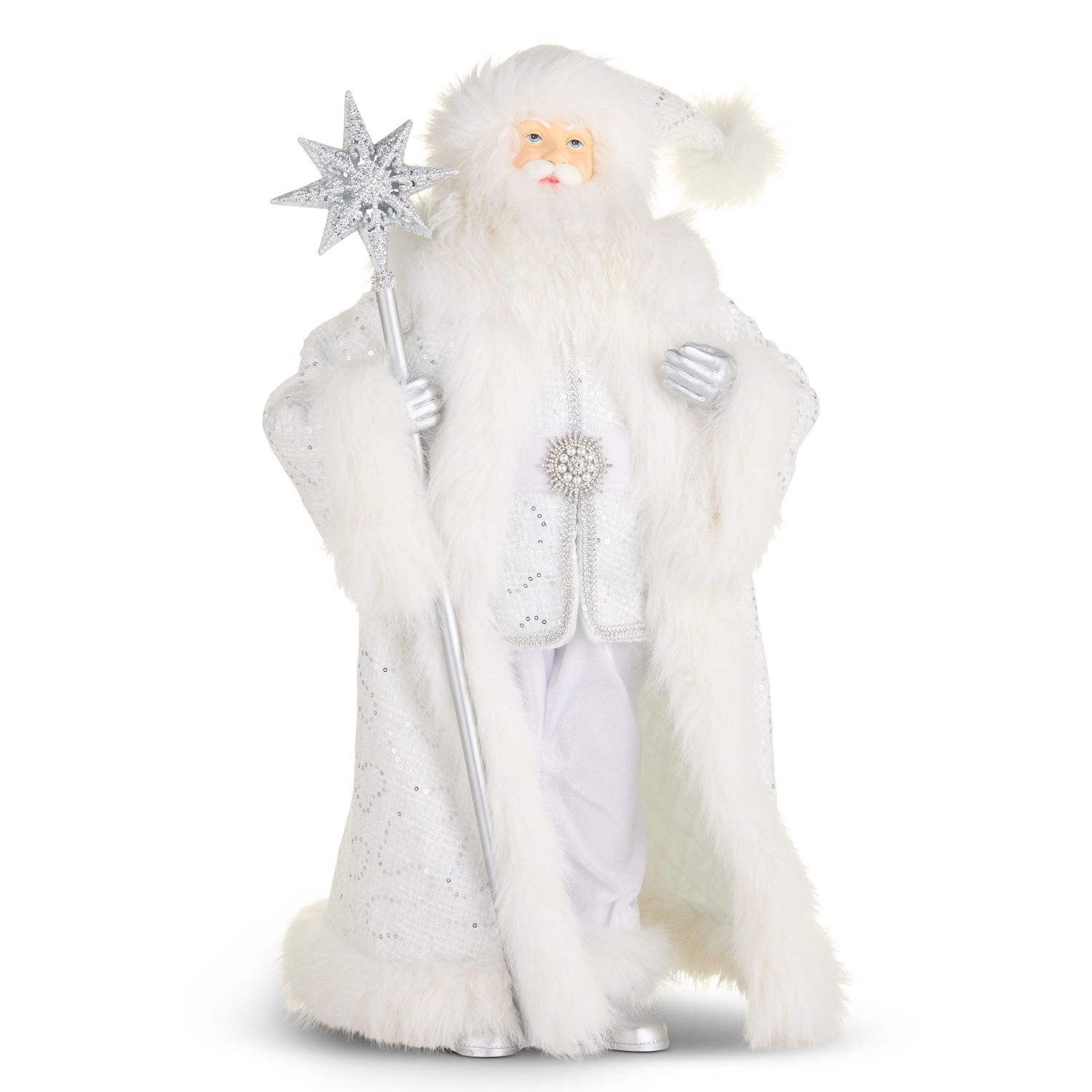 Northern Lights Santa 27" - White