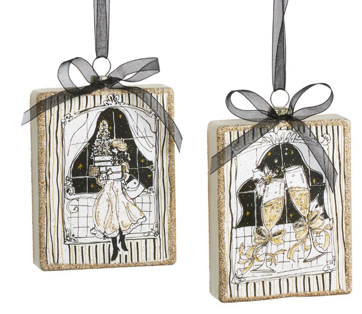 Holiday In Paris Ornament 4" - 2 Styles - Sold Individually