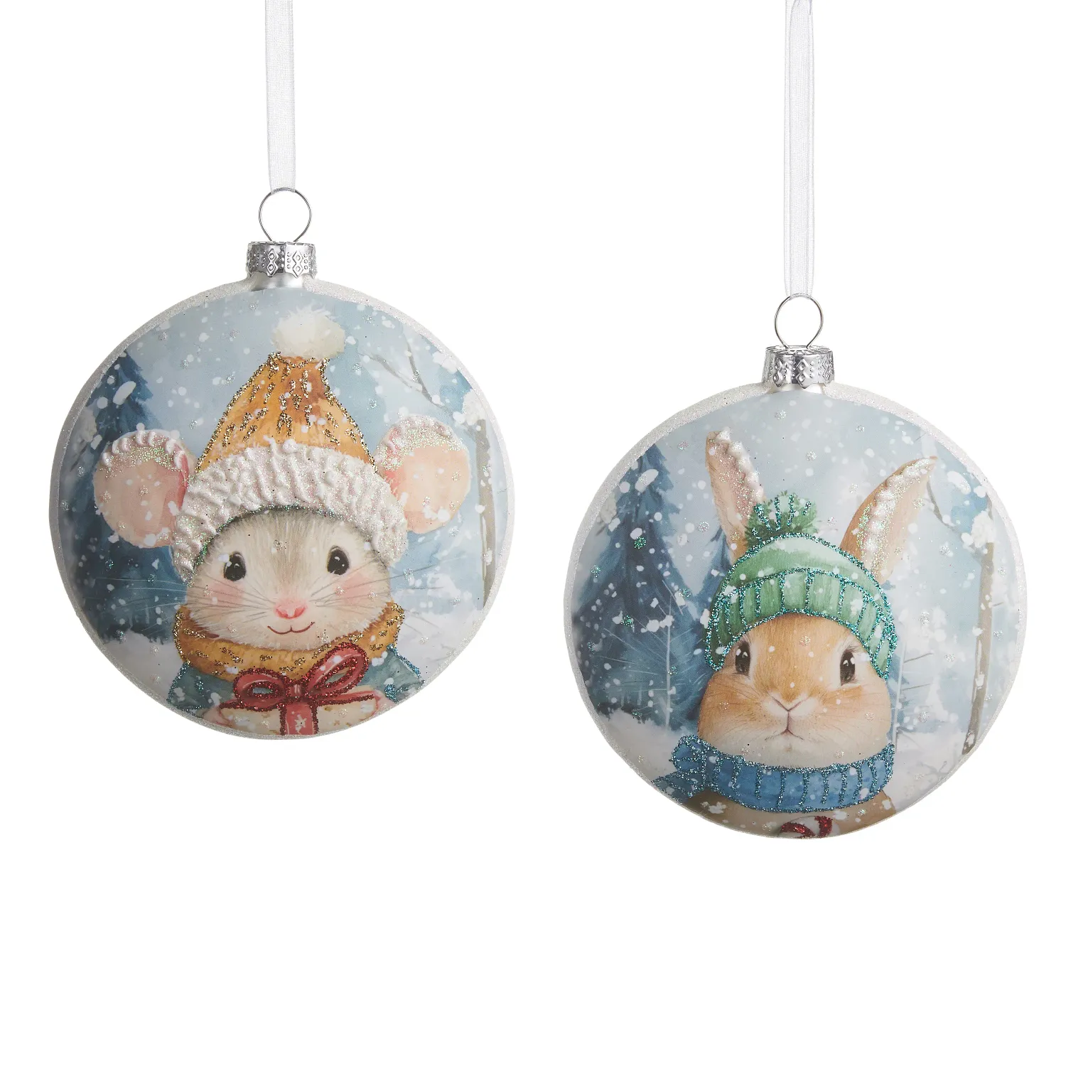 Frosty Critter Disc Ornament 4" - 2 Styles - Sold Individually