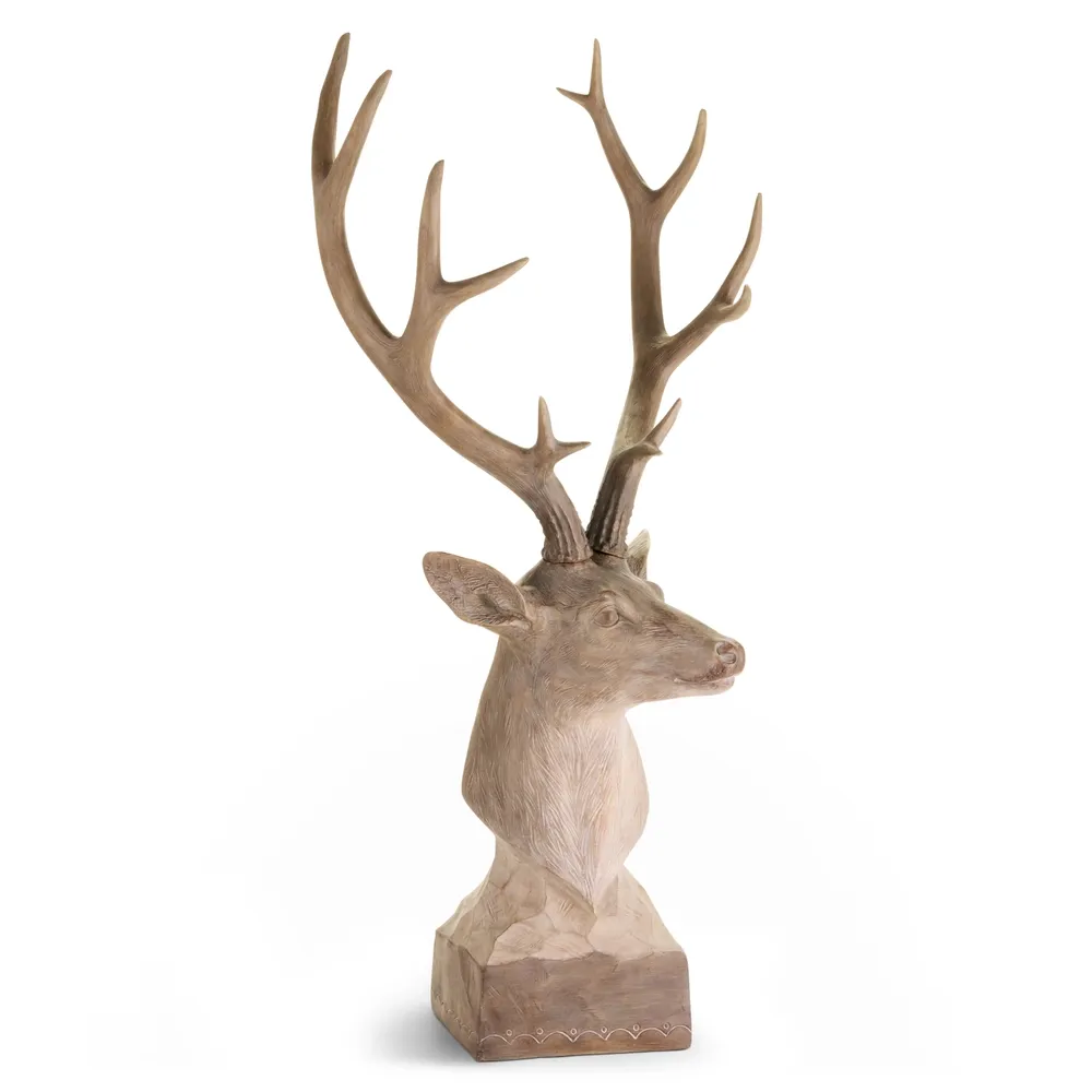 Carved Deer Bust 51"