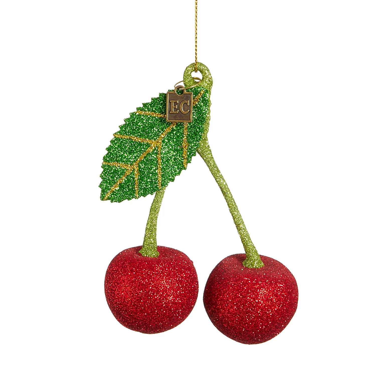 Glitter Cherry Cheer Ornament 5"