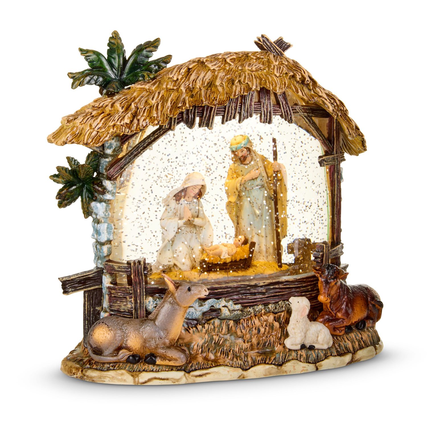 Water Lantern - Lit Nativity - 8.5"