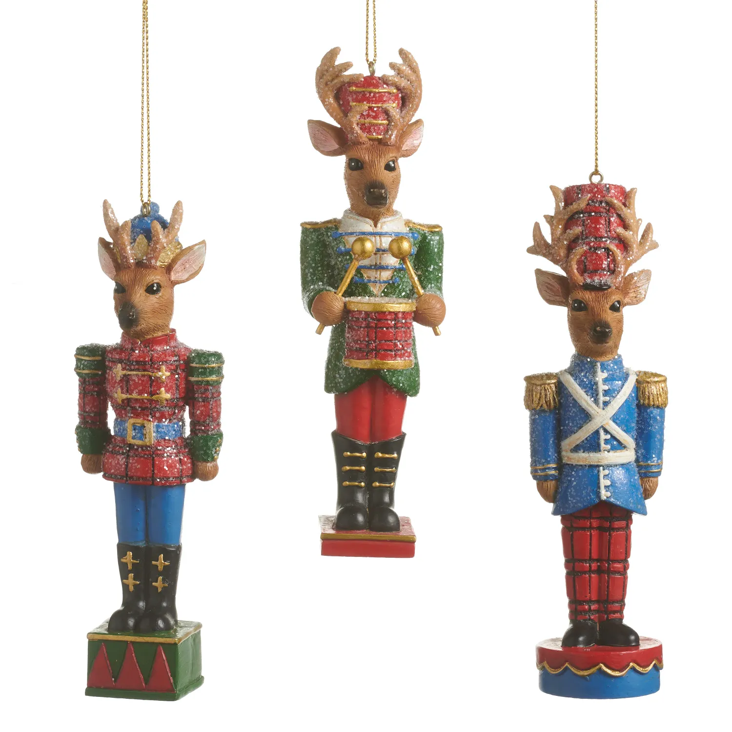 Deer Nutcracker Ornament 5" - 3 Styles - Sold Individually