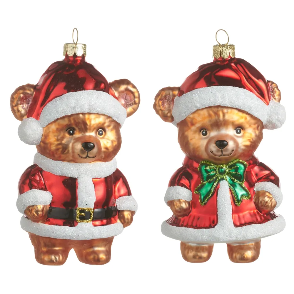 Beary Christmas Ornament 5" - 2 Styles - Sold Individually
