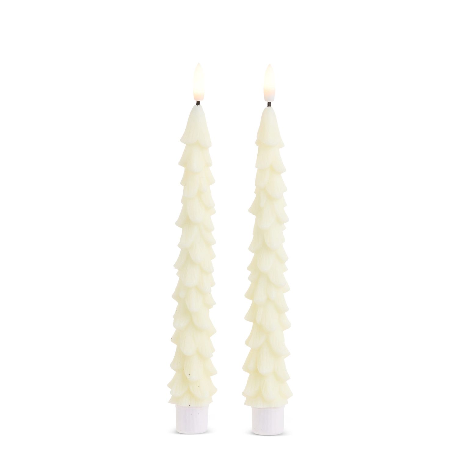 Ivory Tree Taper Candles 8.5" - Set Of 2