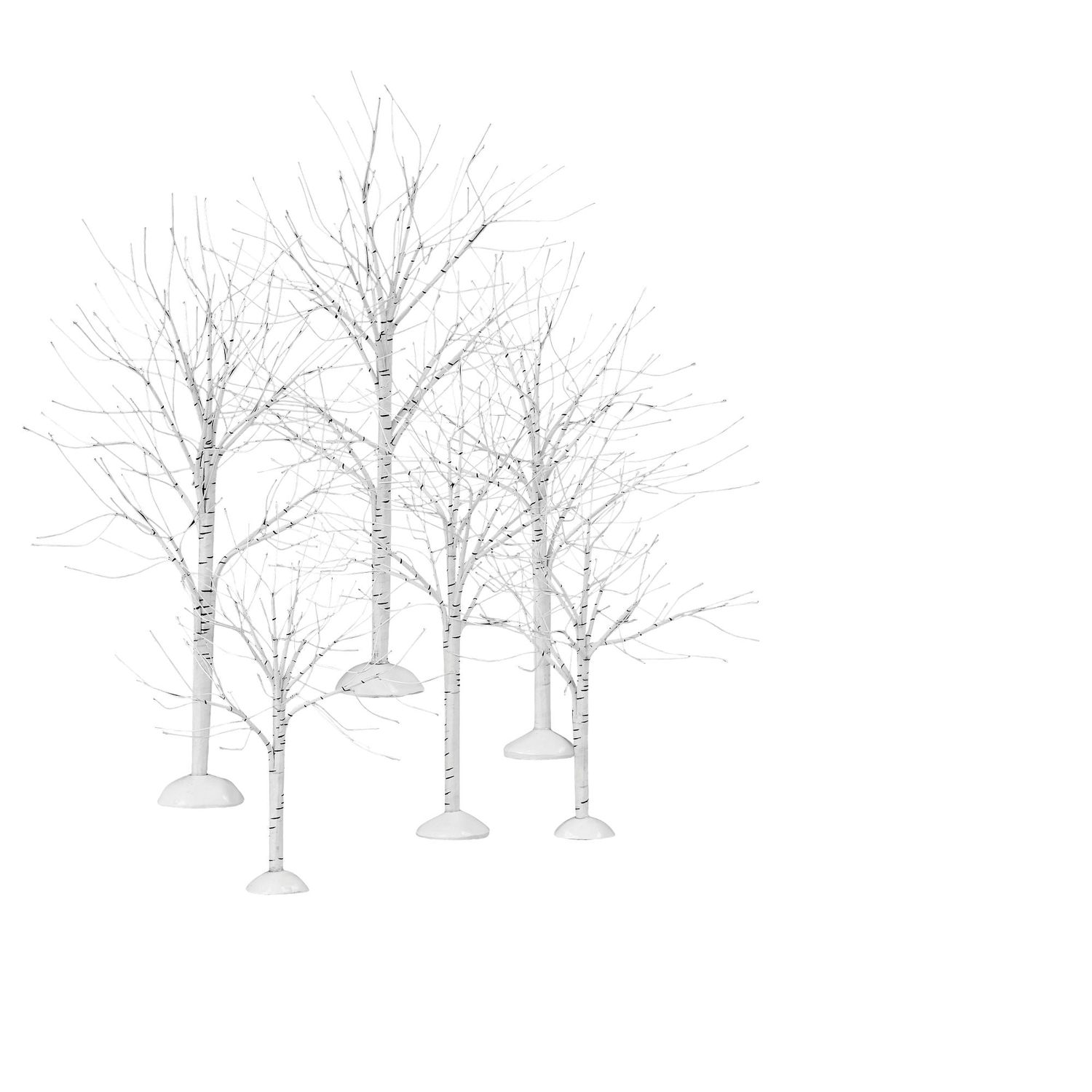 Dept. 56 Snow Village - Winter Birch Trees - Set Of 6
