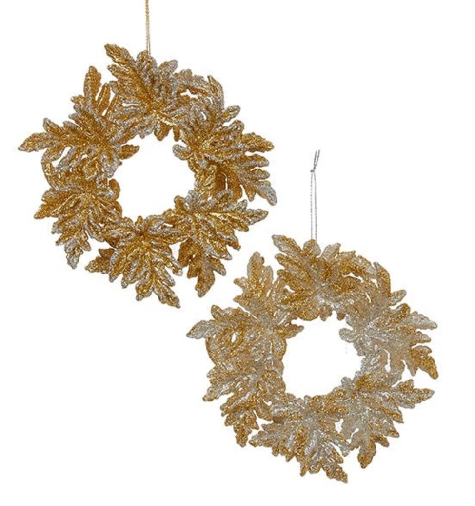 Gold/Silver Acrylic Wreath Orn - 2 Styles